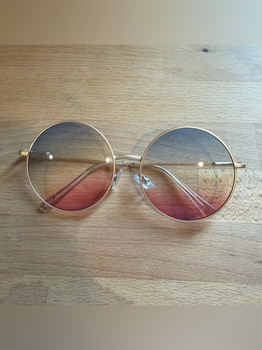Target Gold Frame Round Hippie Sunglasses with Pastel Rainbow Gradient Lenses